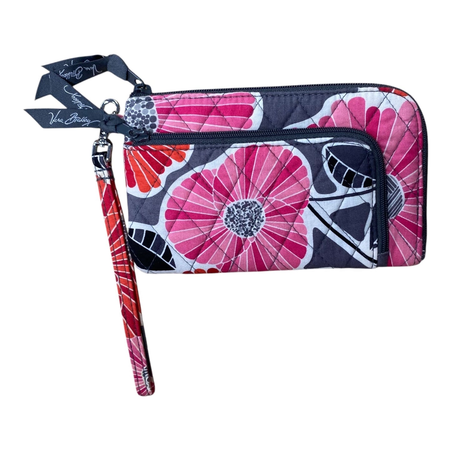 Wristlet By Vera Bradley In Grey & Pink, Size:Medium