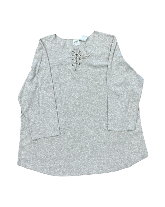 Top 3/4 Sleeve By Just My Size In Tan, Size:1X