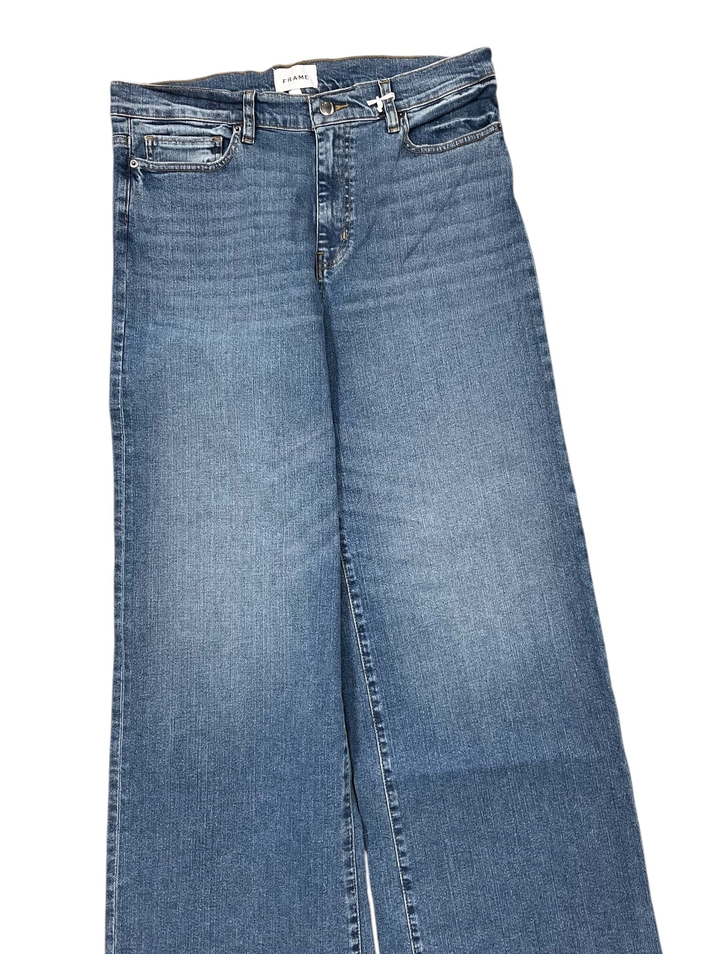 Jeans Wide Leg By Frame In Blue Denim, Size:14