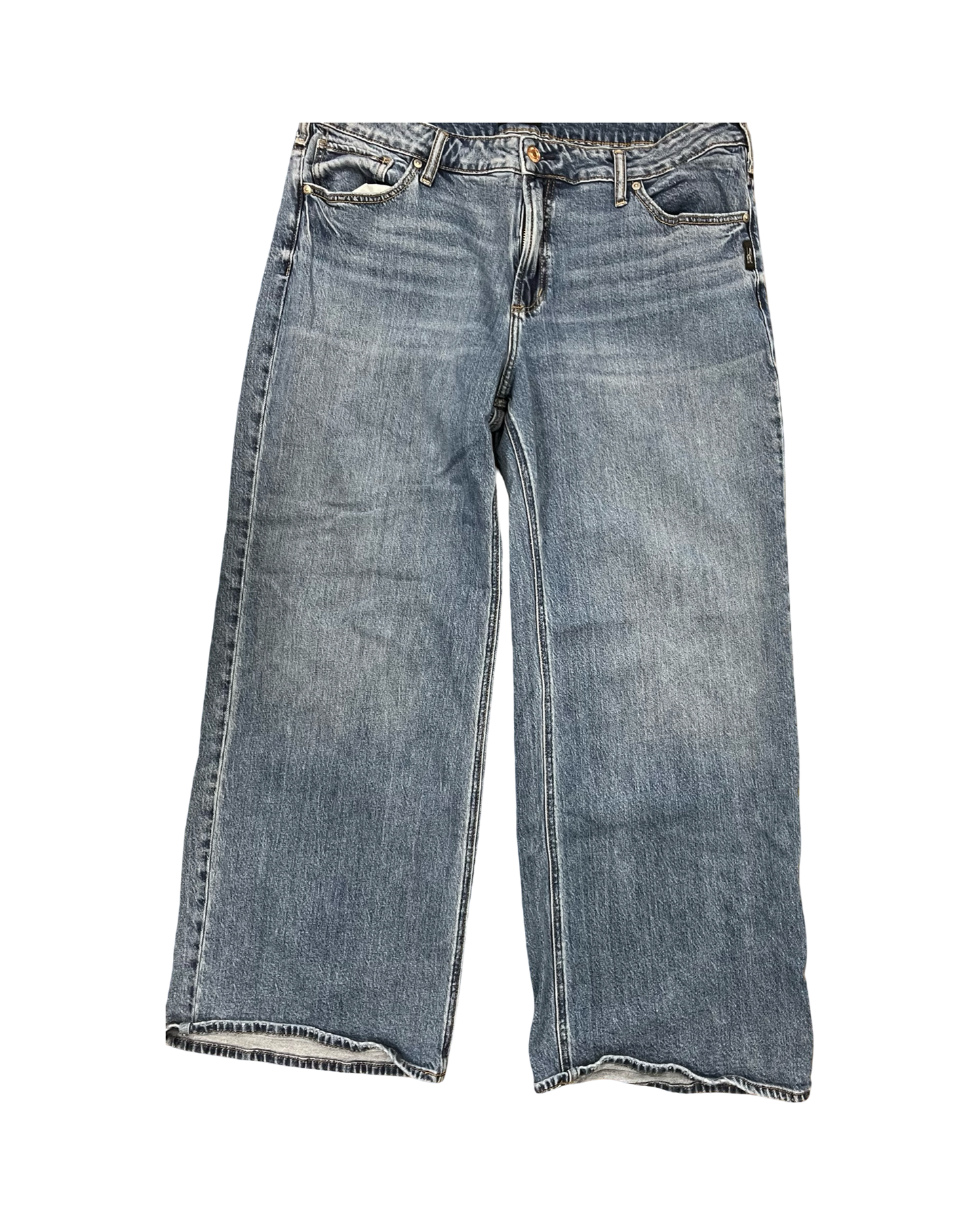 Jeans Wide Leg By Silver In Blue Denim, Size:18