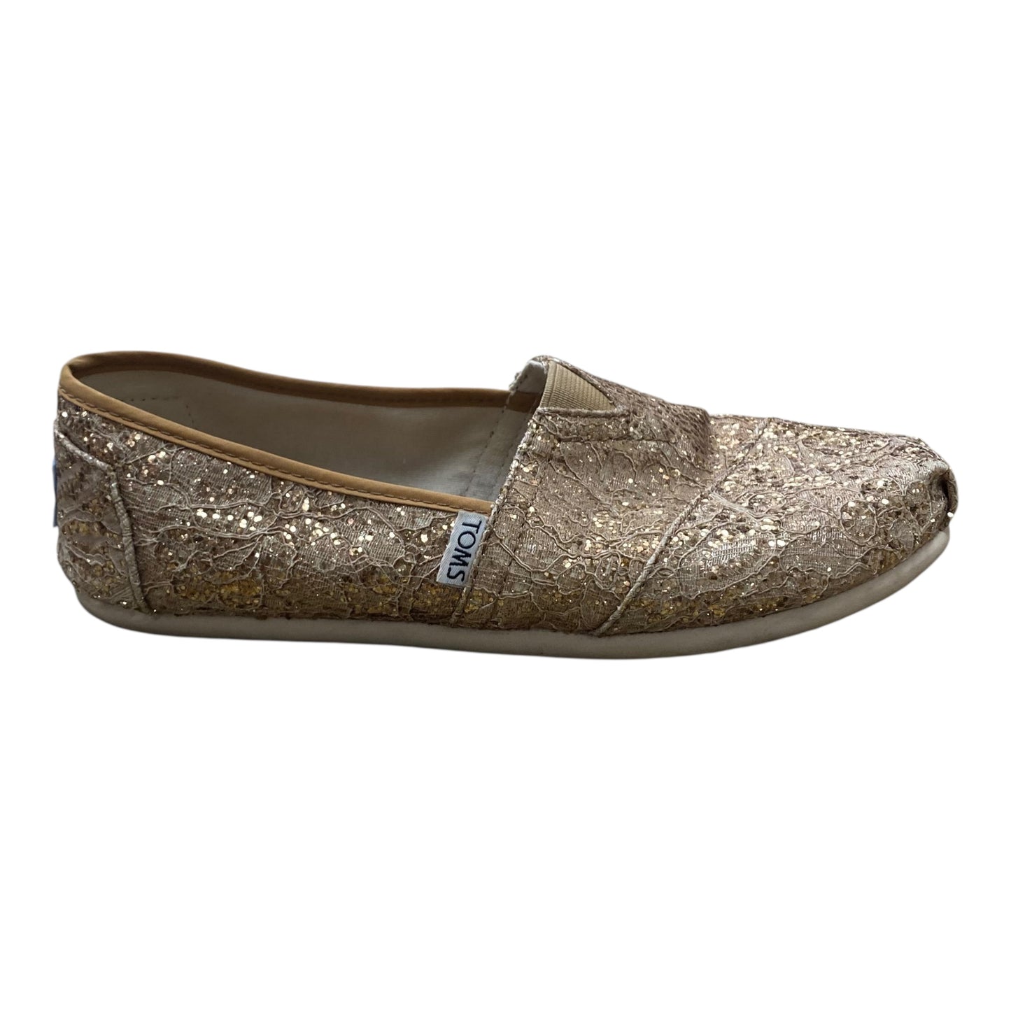 Shoes Flats By Toms In Gold, Size:8