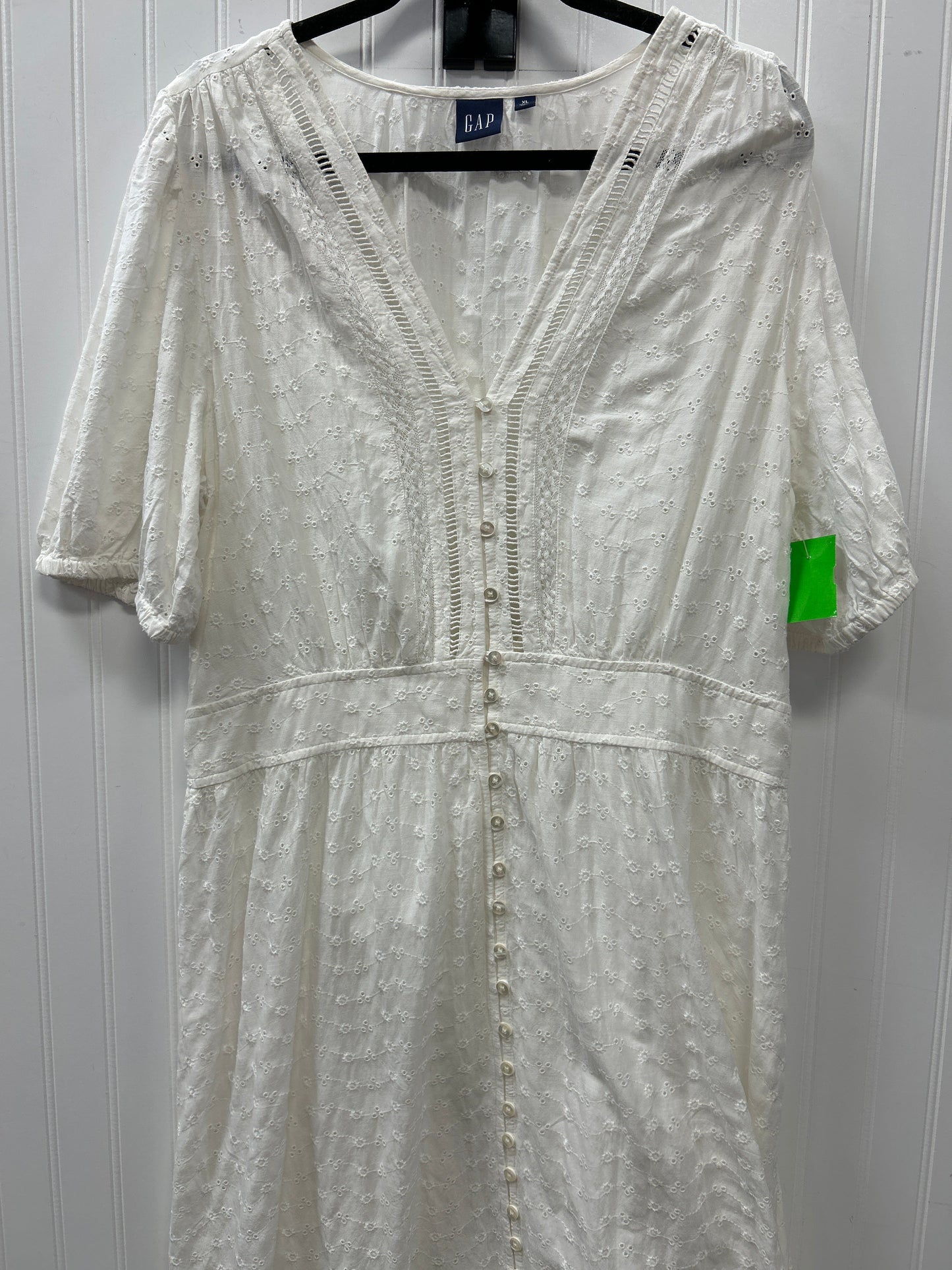 Dress Casual Maxi By Gap In White, Size:Xl