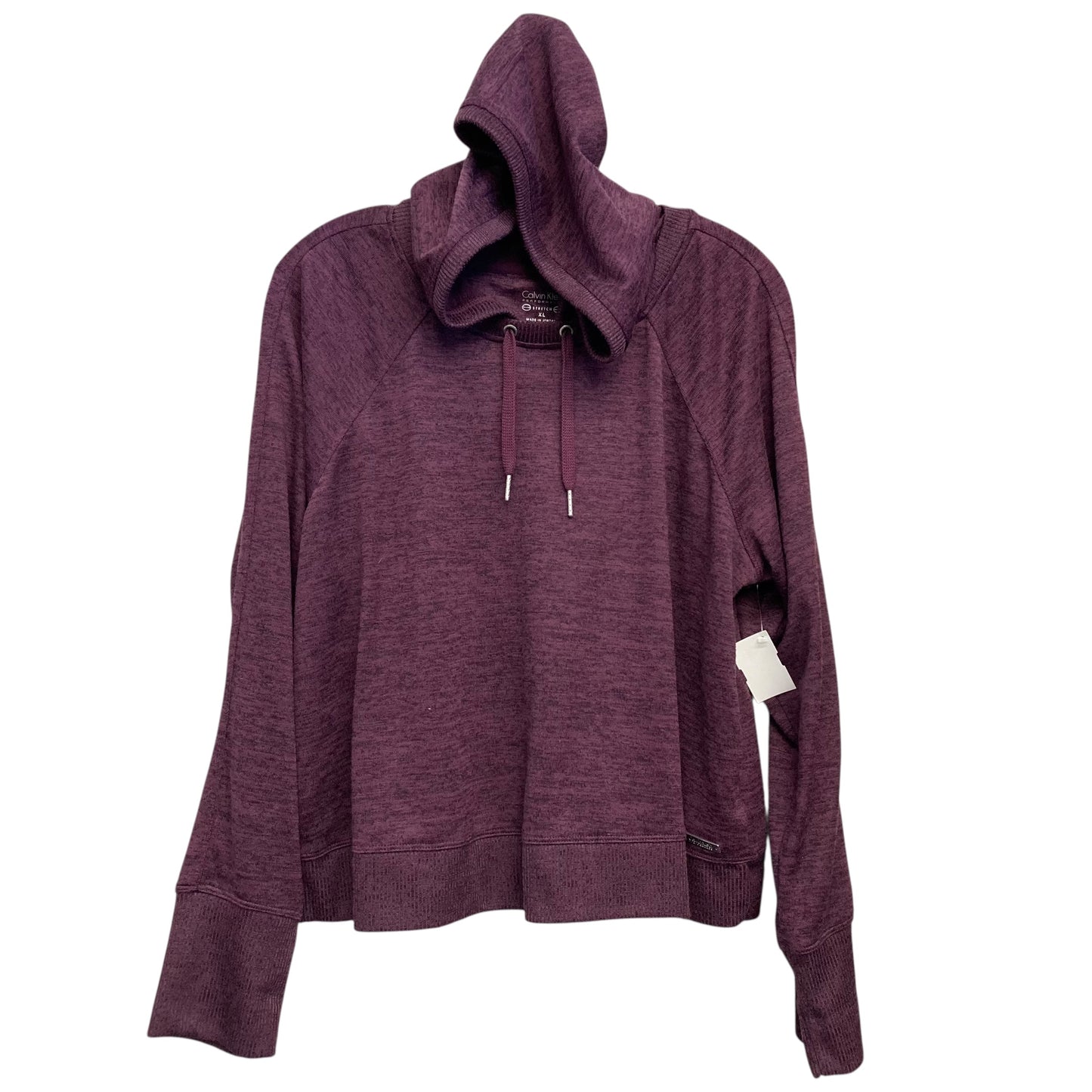 Athletic Top Ls Hoodie By Calvin Klein In Purple, Size:Xl