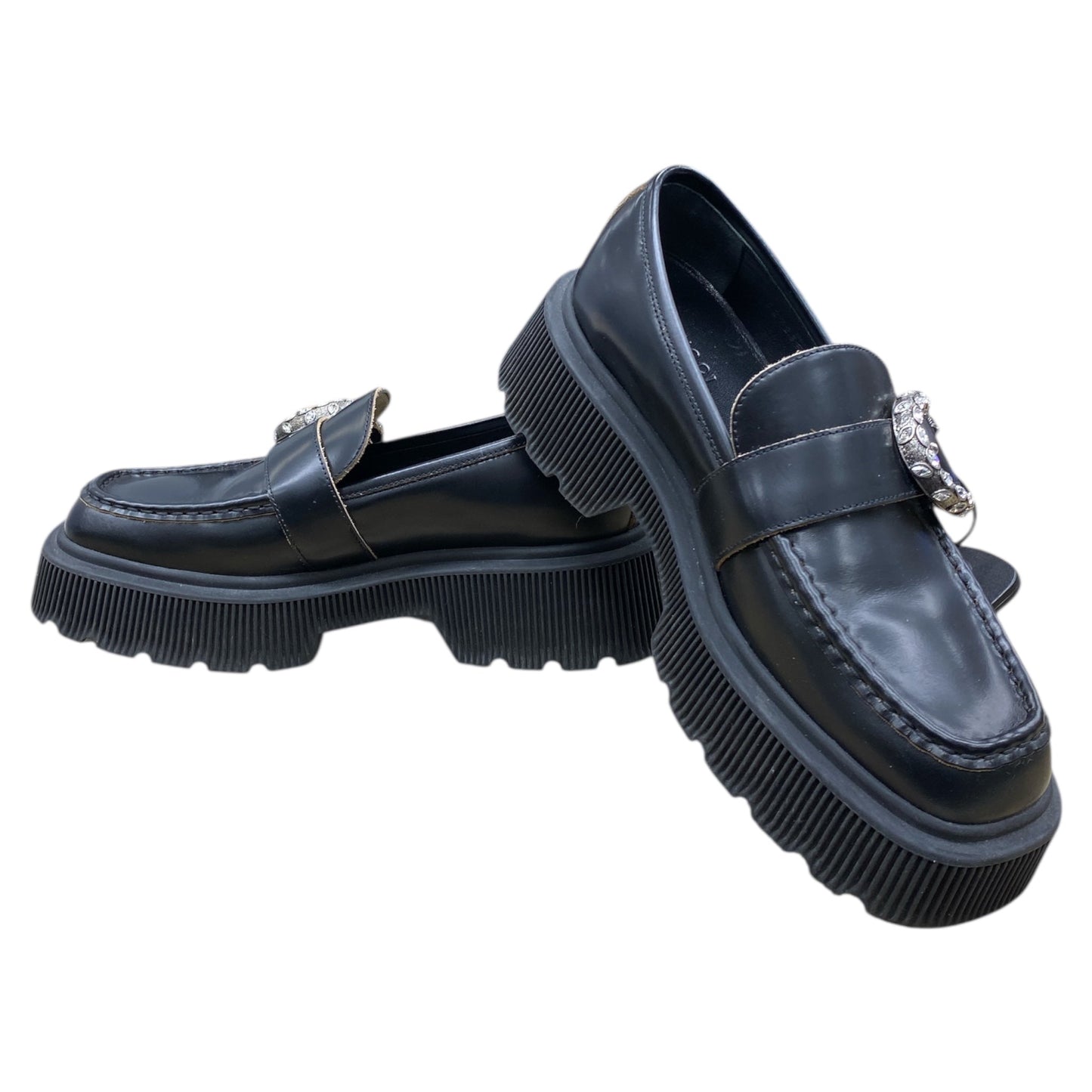 Shoes Luxury Designer By Gucci In Black, Size:6.5