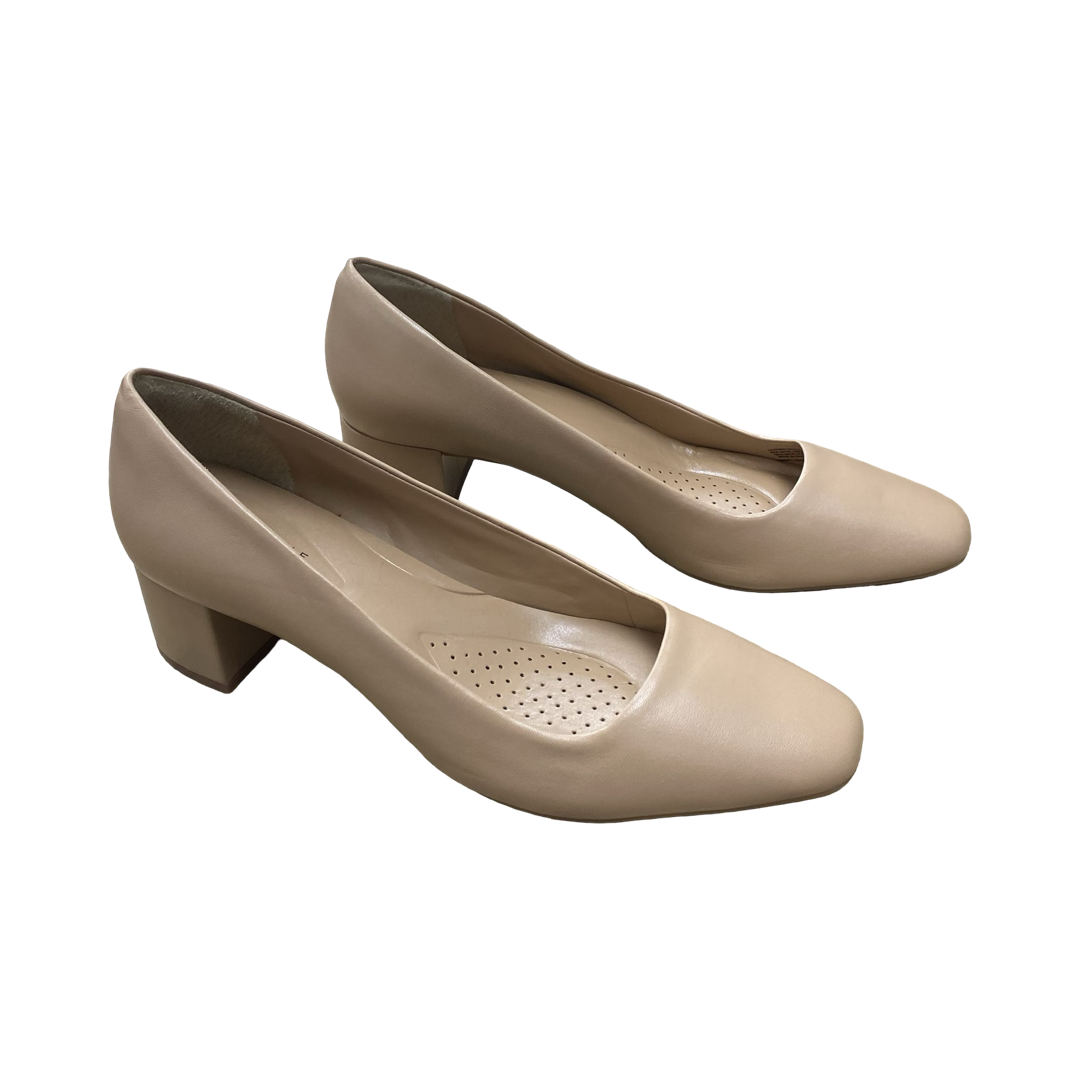 Shoes Heels Block By Alex Marie In Beige, Size:9.5