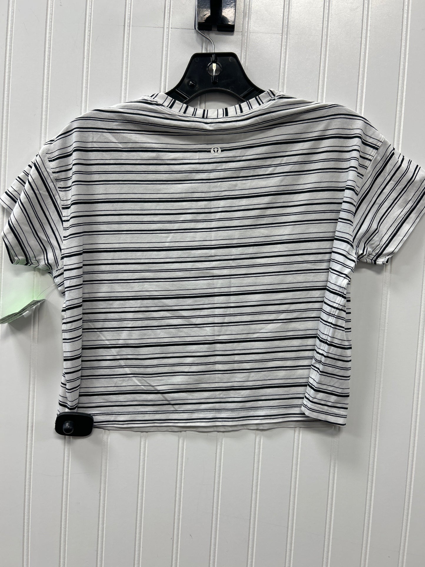 Athletic Top Ss By Lululemon In Black & White, Size:S