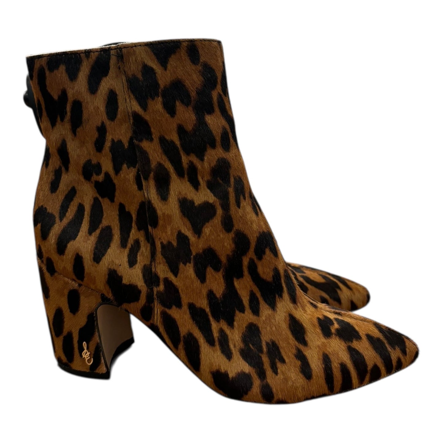 Boots Ankle Heels By Sam Edelman In Animal Print, Size:6.5