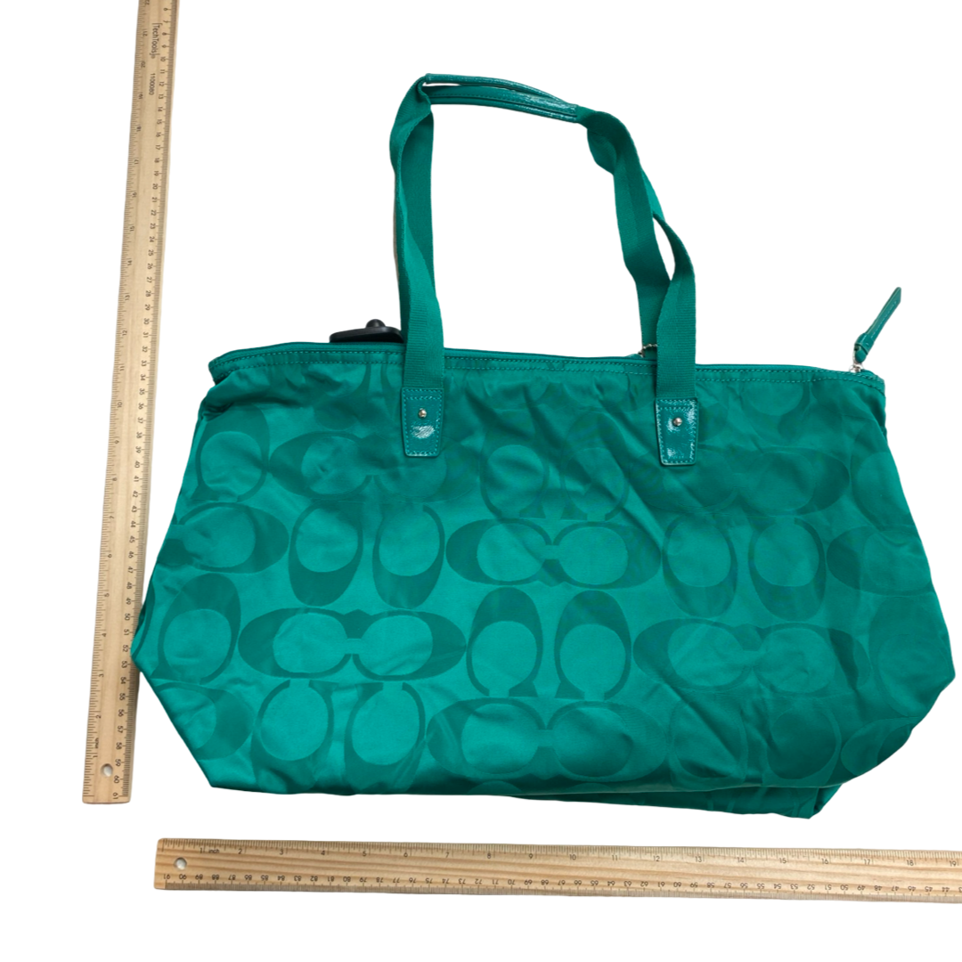 Handbag Designer By Coach In Green, Size:Large