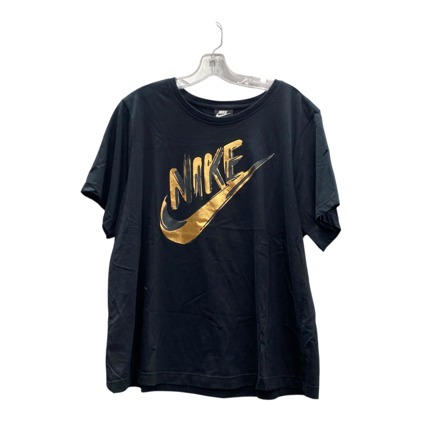 Athletic Top Ss By Nike Apparel In Black, Size:1X