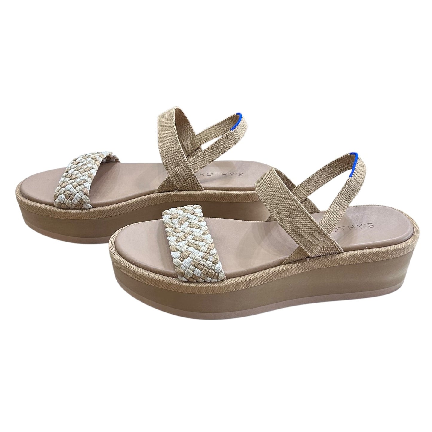 Sandals Heels Platform By Rothys In Cream & Tan, Size:9.5