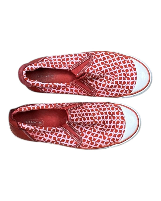 Shoes Designer By Coach In Orange & White, Size:7.5