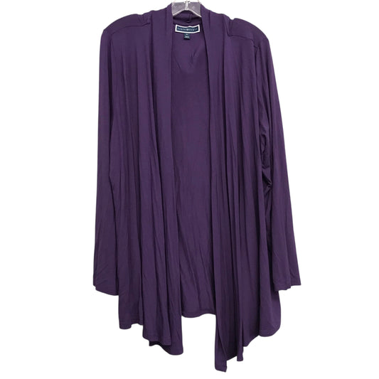 Cardigan By Karen Scott In Purple, Size:Xl