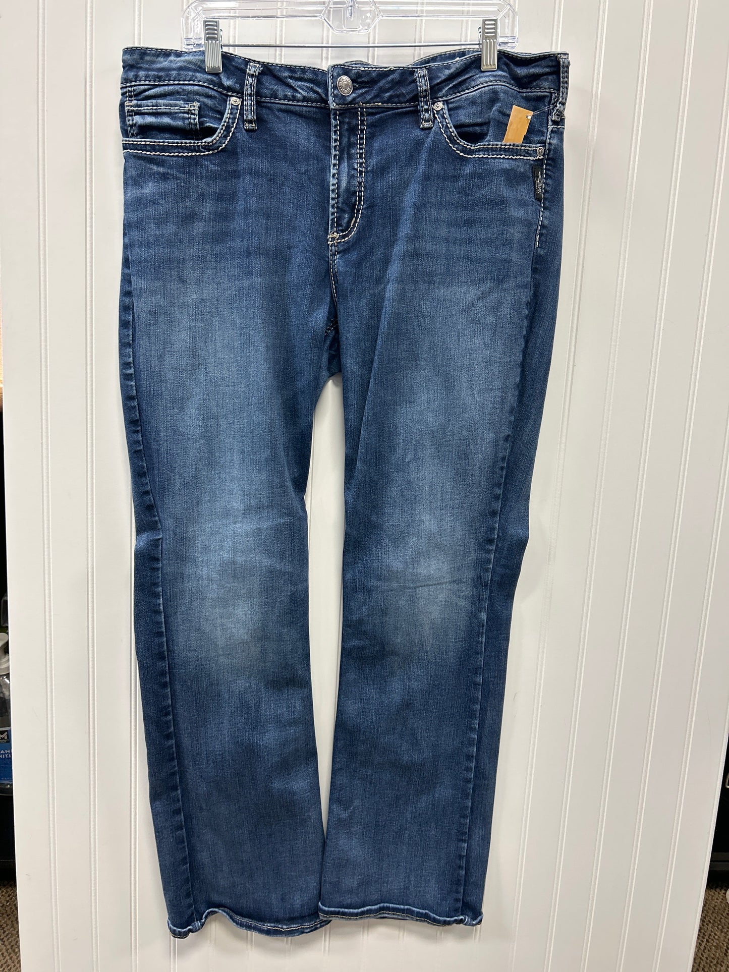 Jeans Flared By Silver In Blue Denim, Size:18