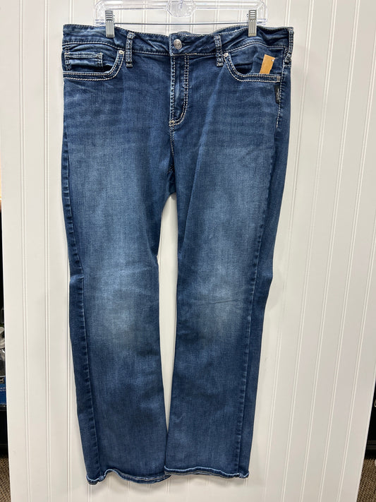 Jeans Flared By Silver In Blue Denim, Size:18