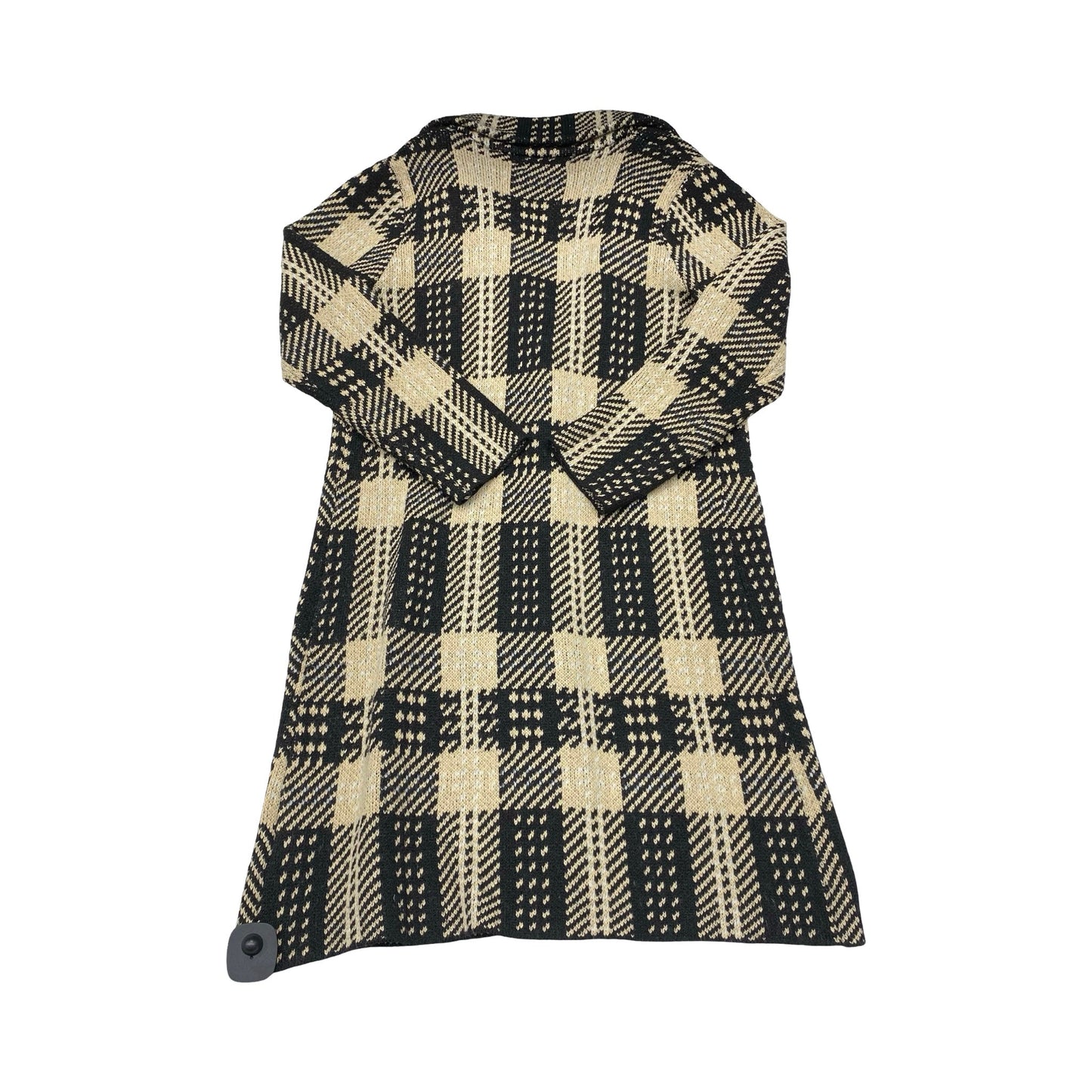 Sweater Cardigan By Love Token In Black & Brown, Size:S