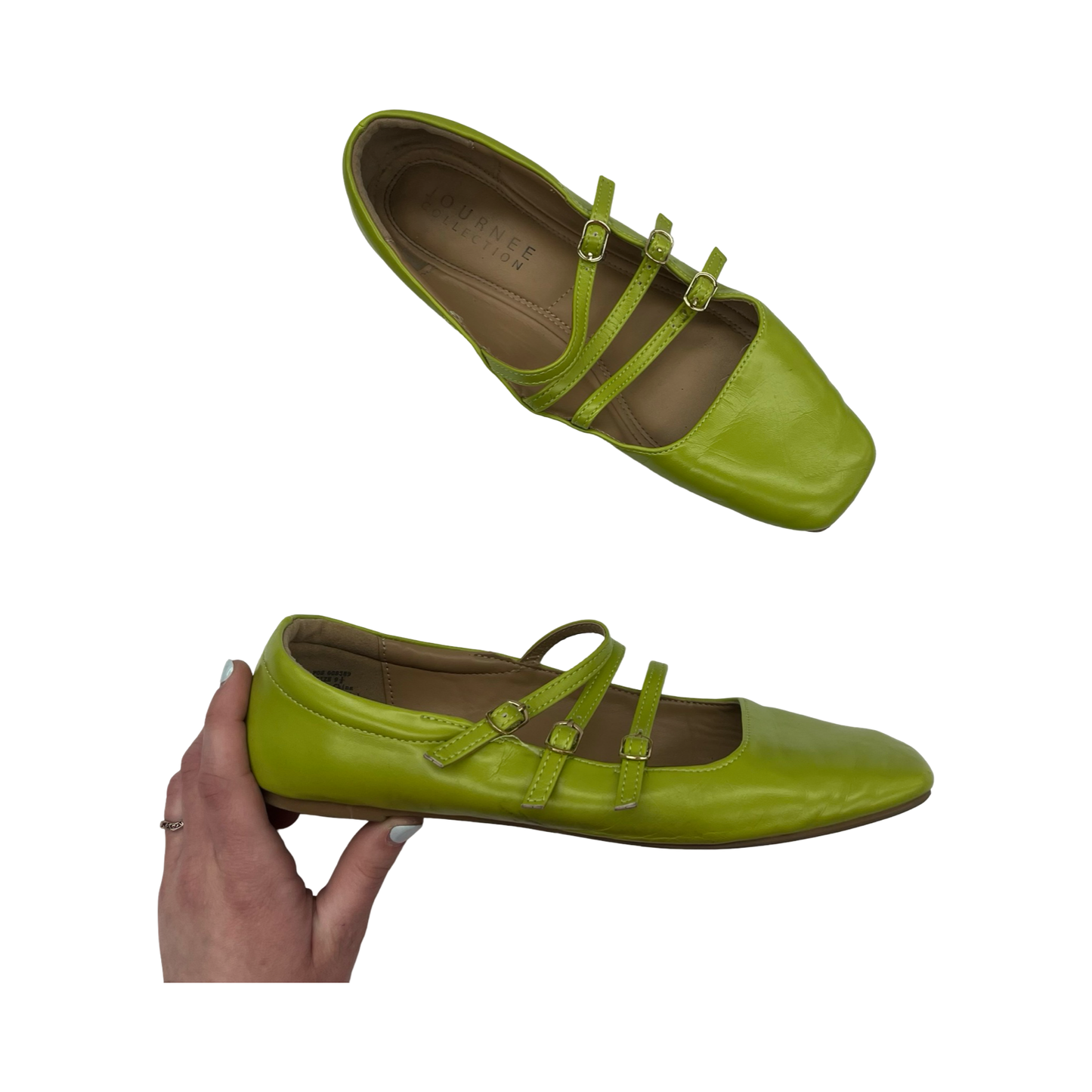 Shoes Flats By Journee In Green, Size:9.5