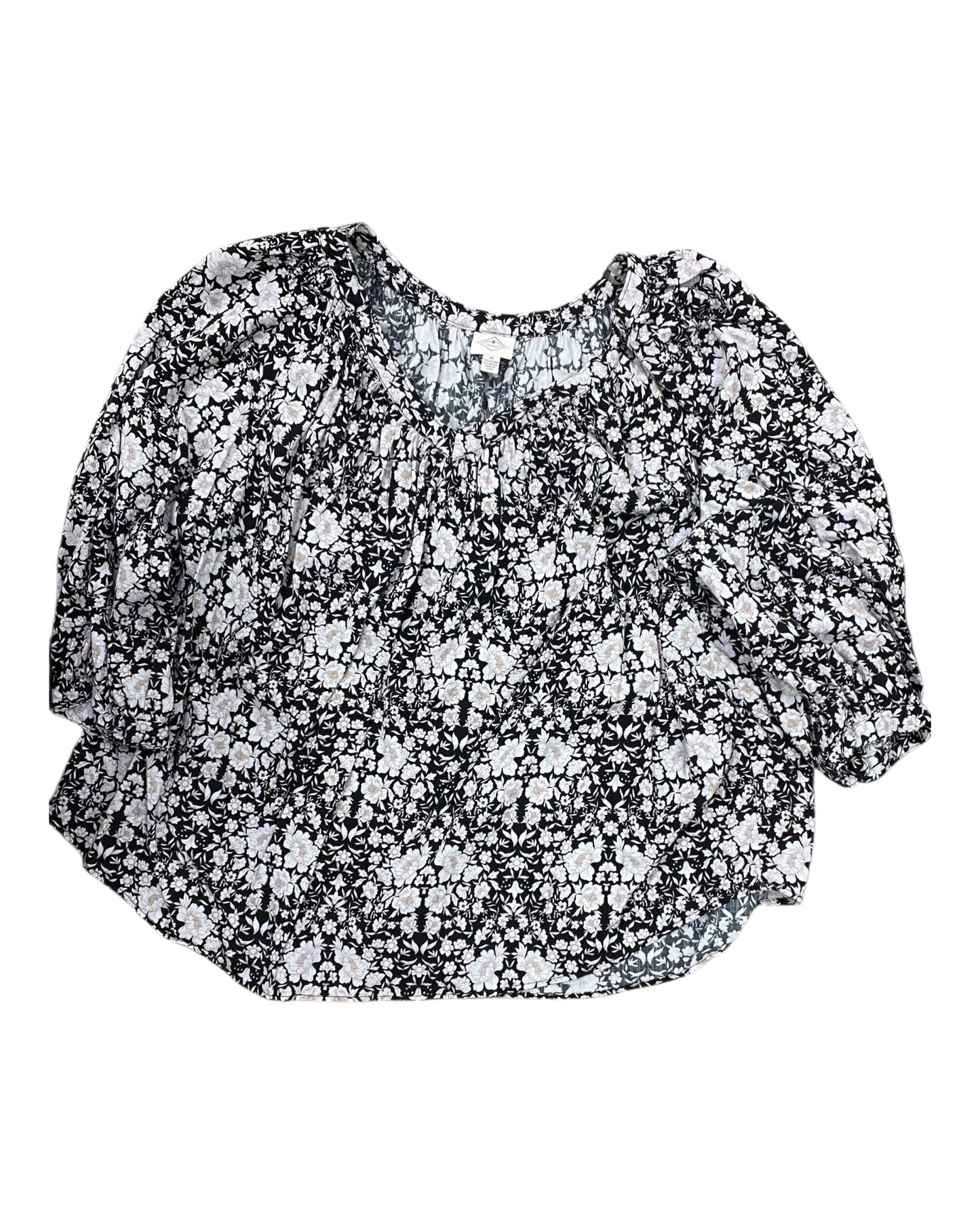 Top Ls By St Johns Bay In Black & Cream, Size:2X