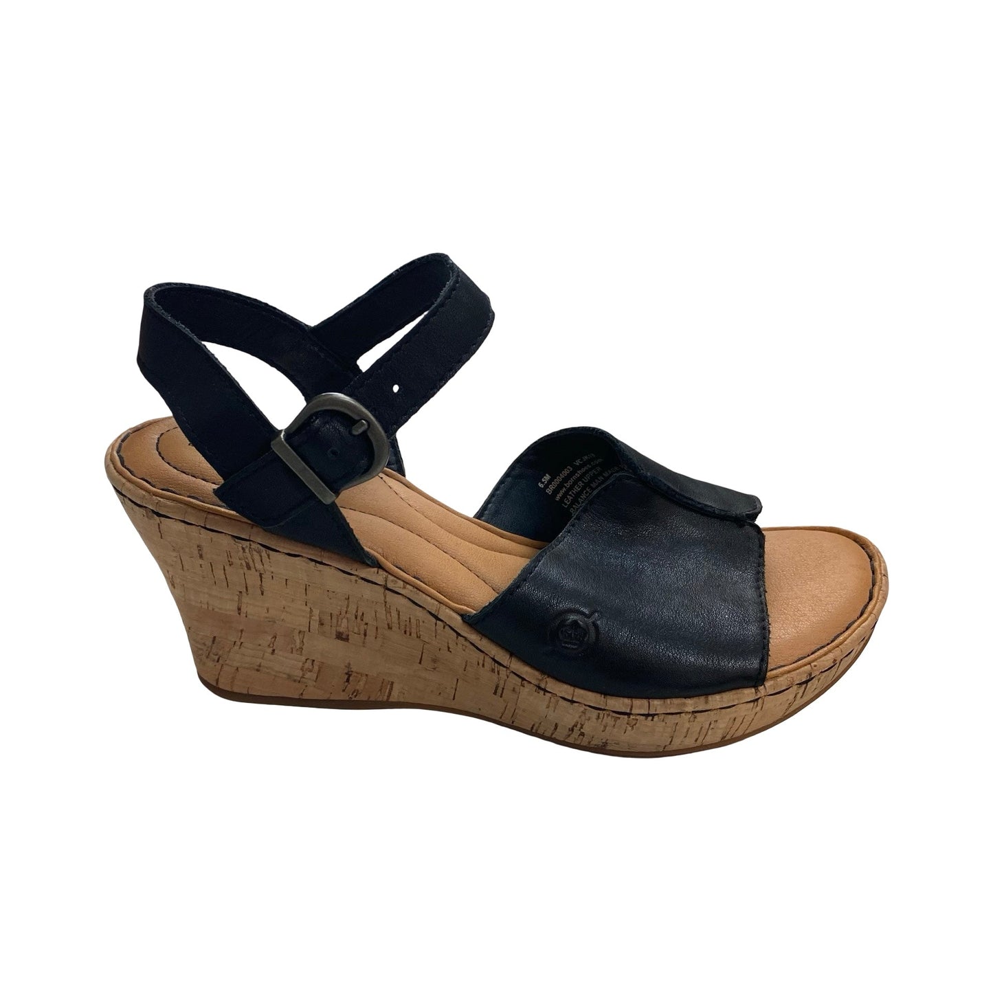 Sandals Heels Block By Born In Black & Brown, Size:6.5