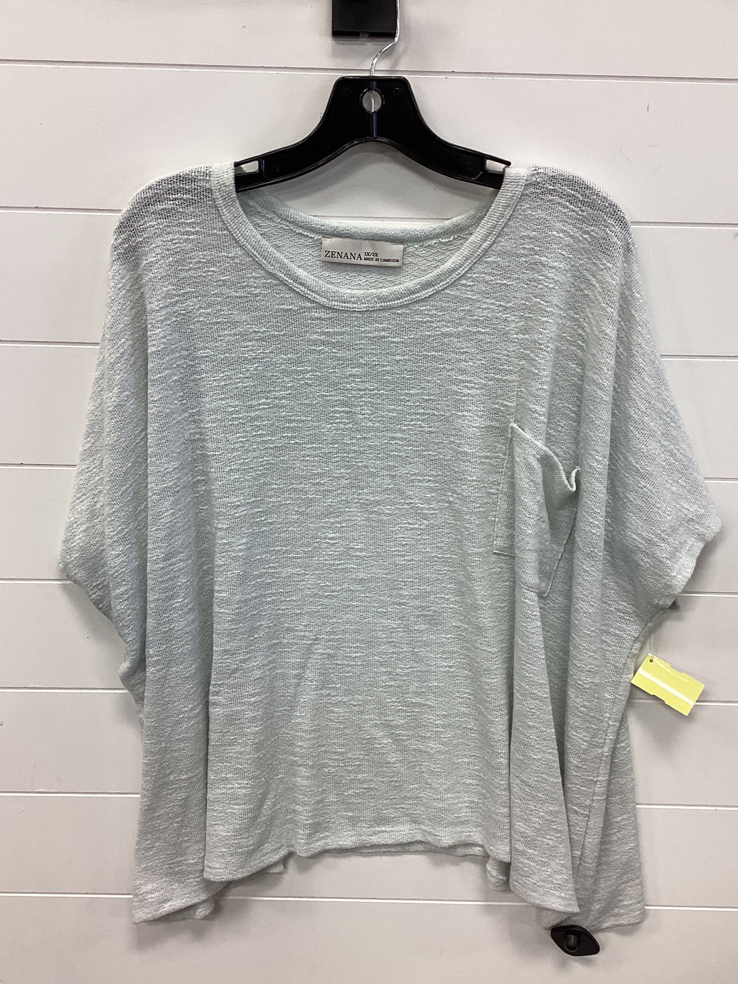 Top Ss By Zenana Outfitters In Grey, Size:1X