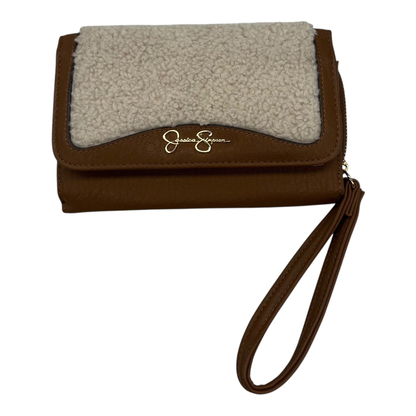 Wristlet By Jessica Simpson In Brown & Tan, Size:Medium