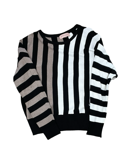 Sweater By Philosophy In Black & Tan, Size:M