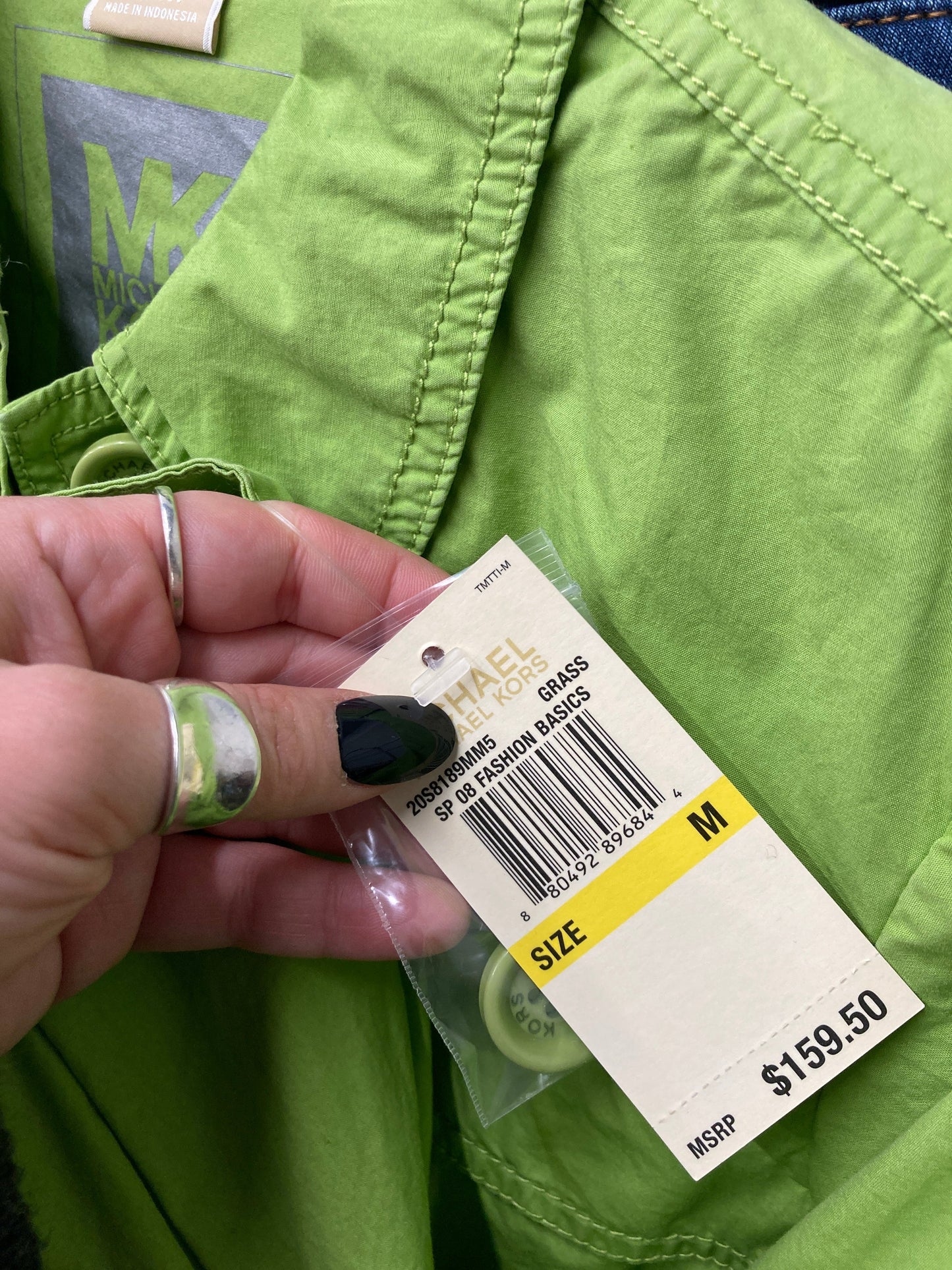 Jacket Designer By Michael Kors In Green, Size:M