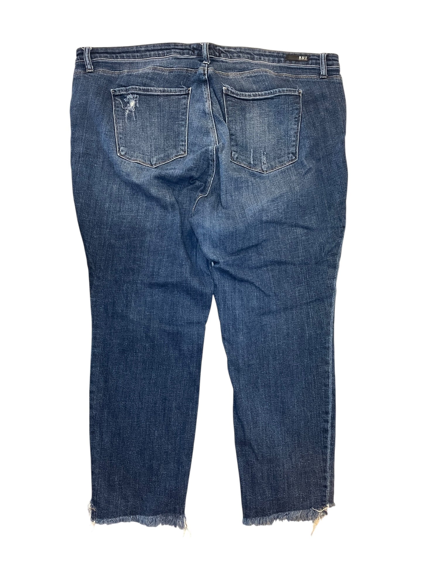 Jeans Cropped By Kut In Blue Denim, Size:22