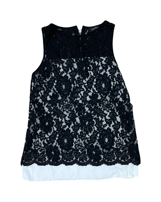Top Sleeveless By Karen Kane In Black & Cream, Size:S