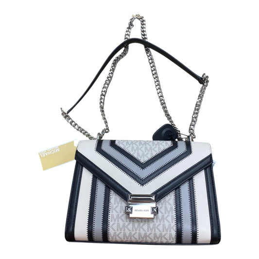 Handbag Designer By Michael Kors In Striped Pattern, Size:Small