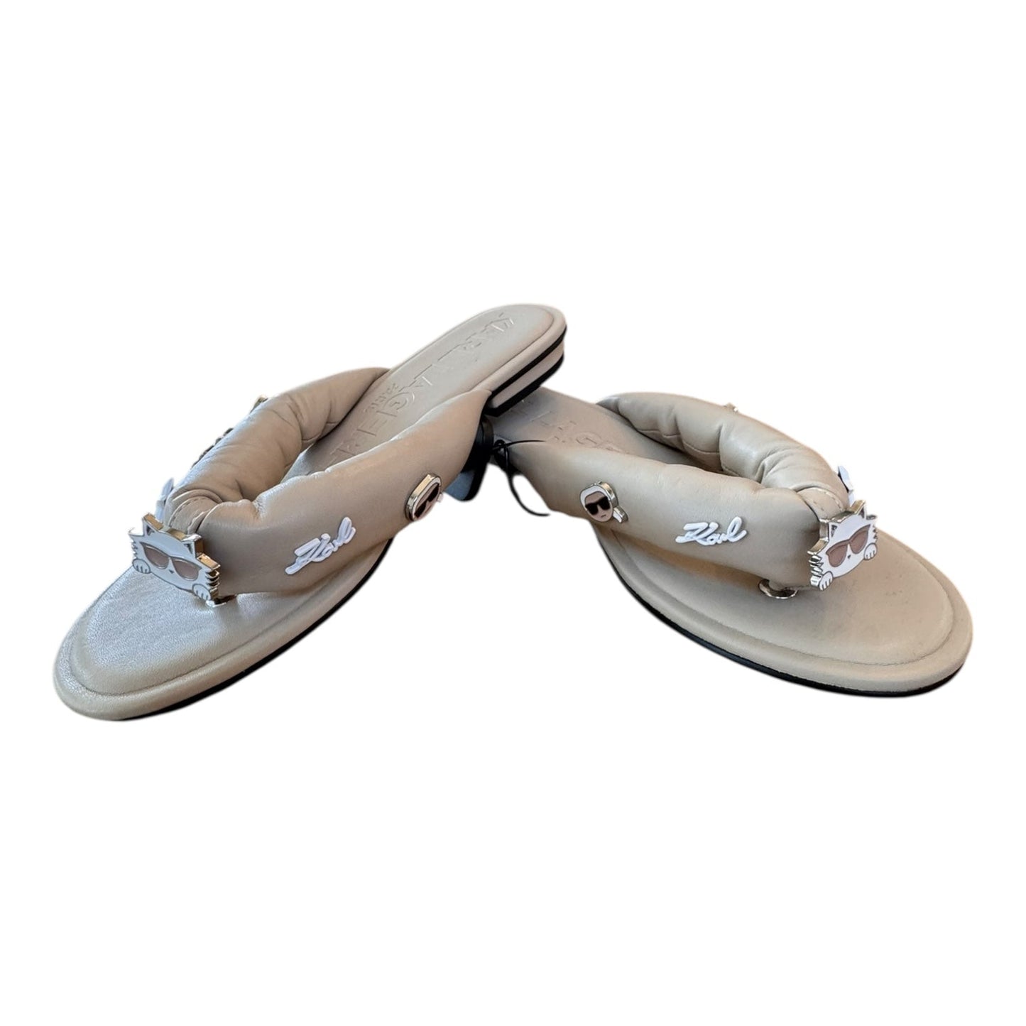 Sandals Designer By Karl Lagerfeld In Tan, Size:8.5