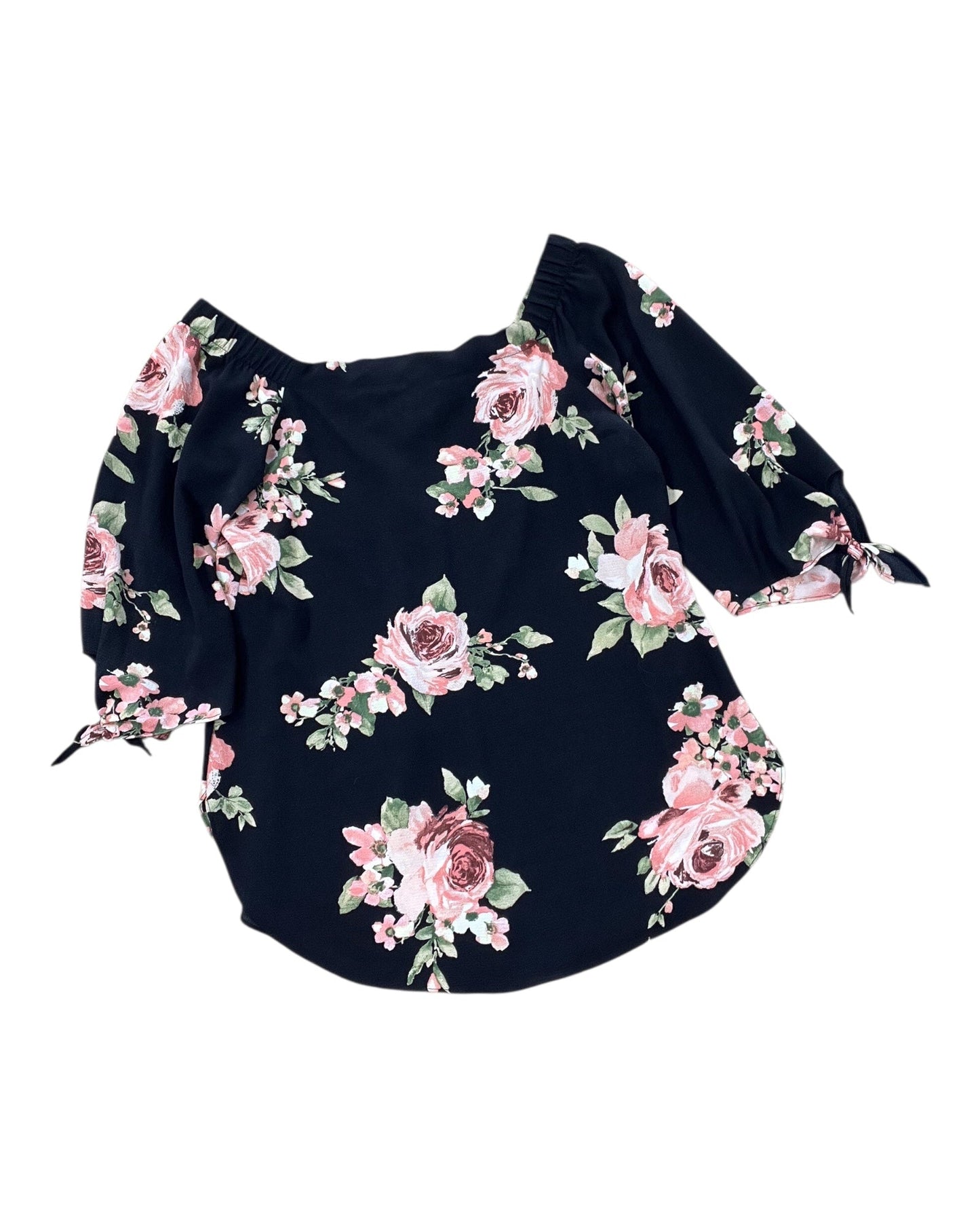 Top 3/4 Sleeve By Clothes Mentor In Black, Size:S