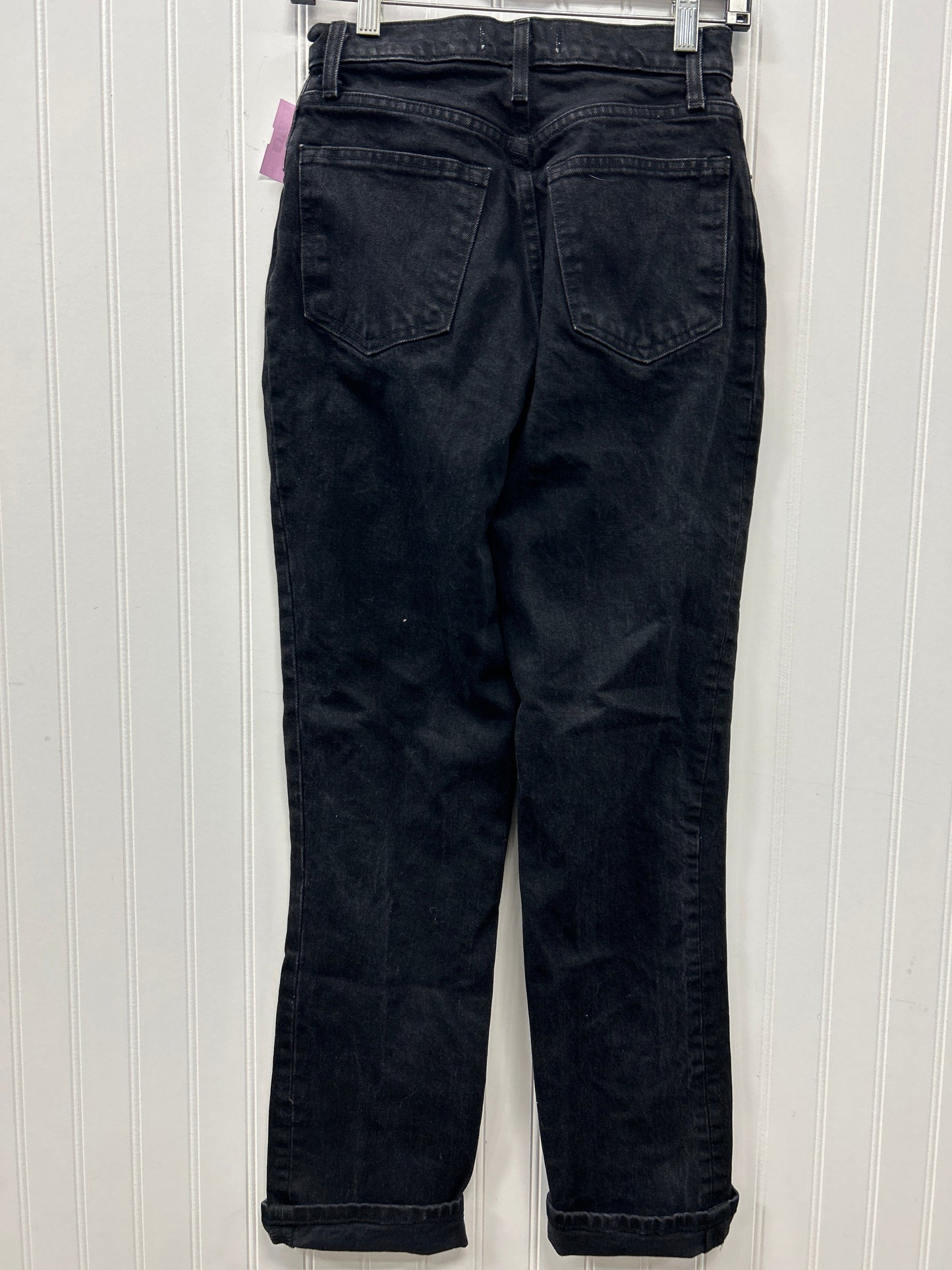 Jeans Straight By Abercrombie And Fitch In Black Denim, Size:0
