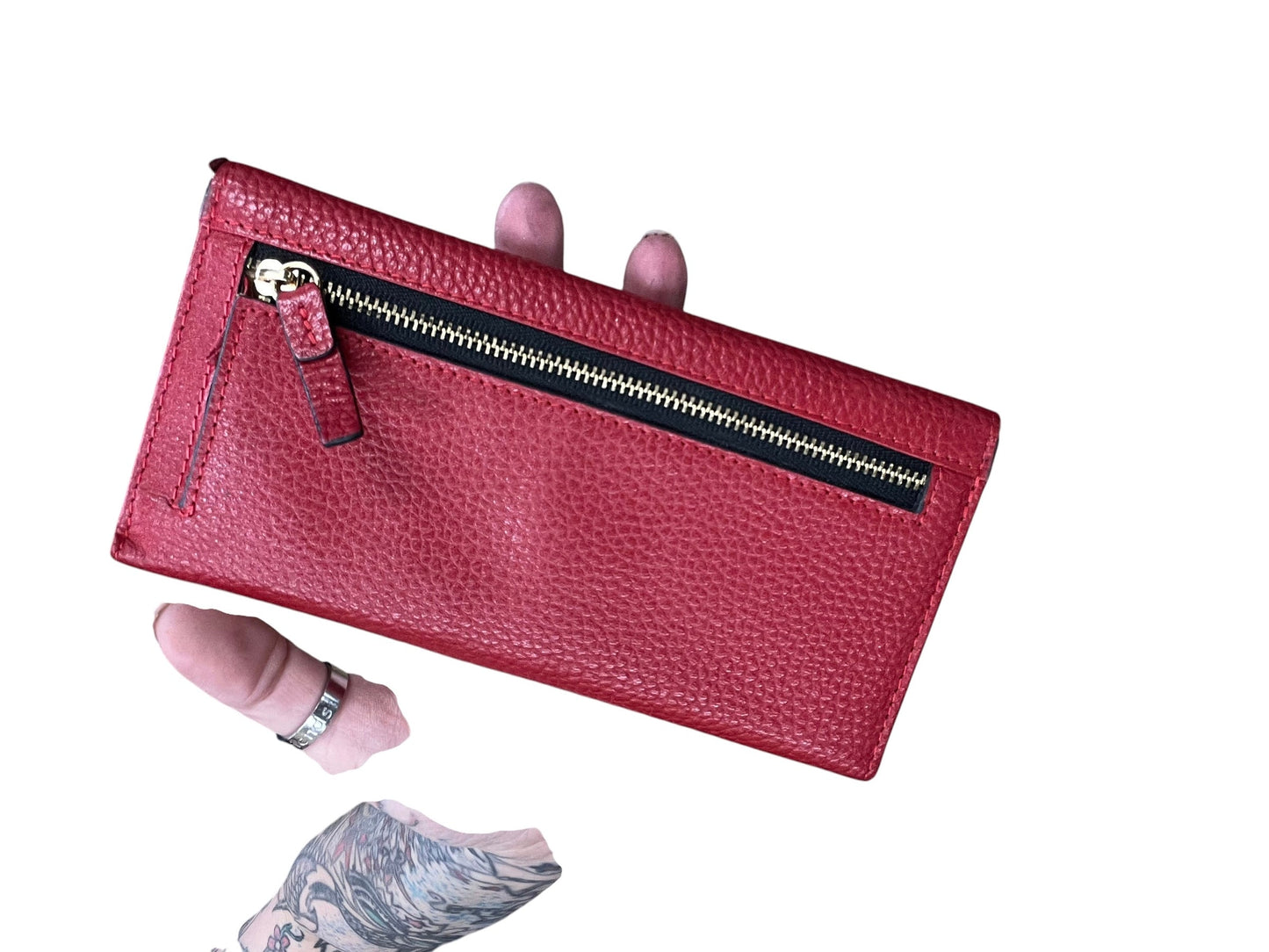 Wallet Leather By Lodis In Red, Size:Medium