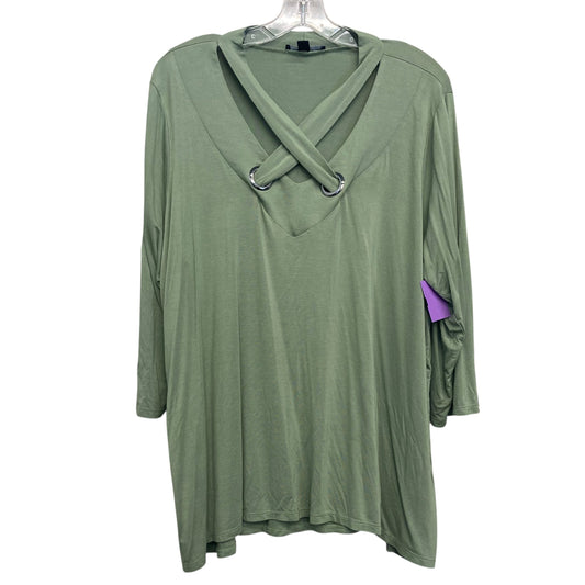 Top Ls By Cable And Gauge In Green, Size:2X