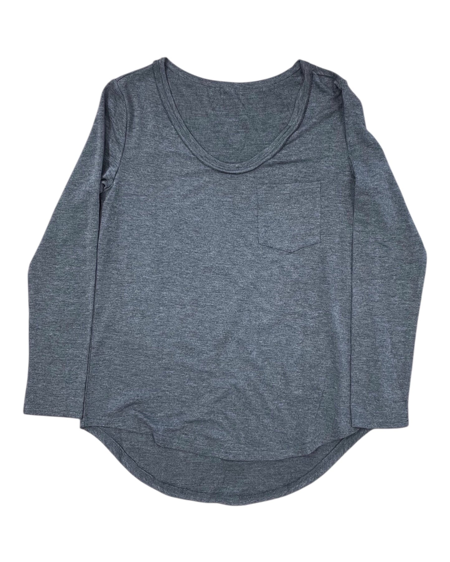 Top Ls By Clothes Mentor In Grey, Size:M