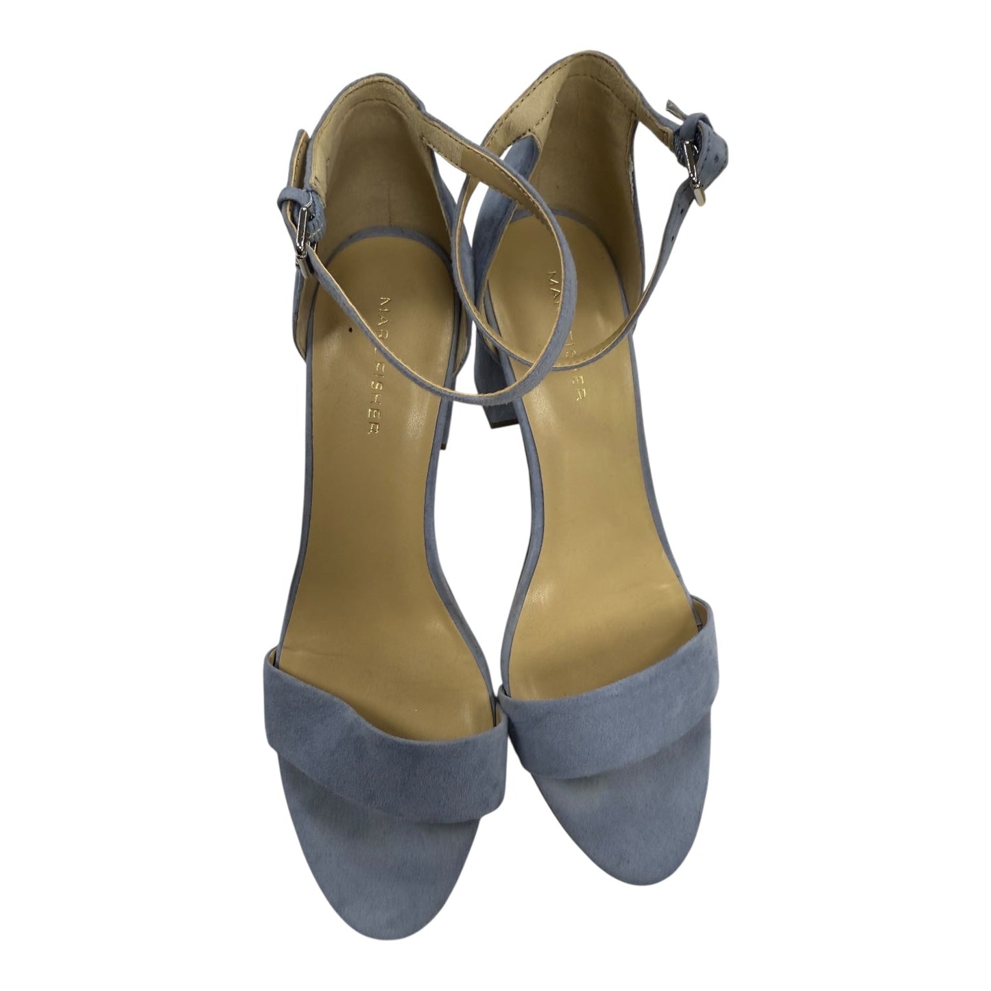 Sandals Heels Block By Marc Fisher In Blue, Size:8.5