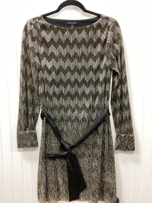 Dress Party Midi By Banana Republic In Black & Gold, Size:4