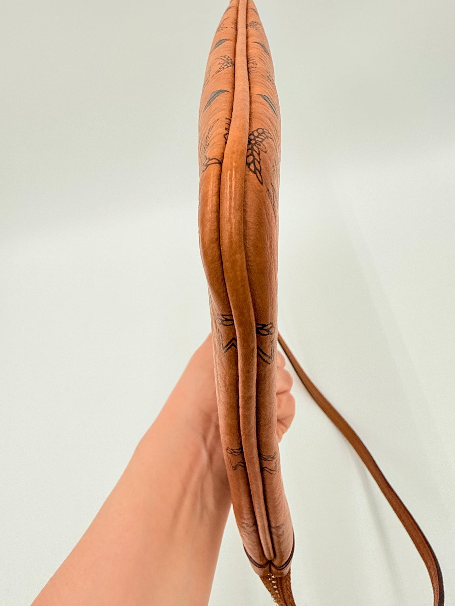 Wristlet Luxury Designer By Mcm In Brown, Size:Medium