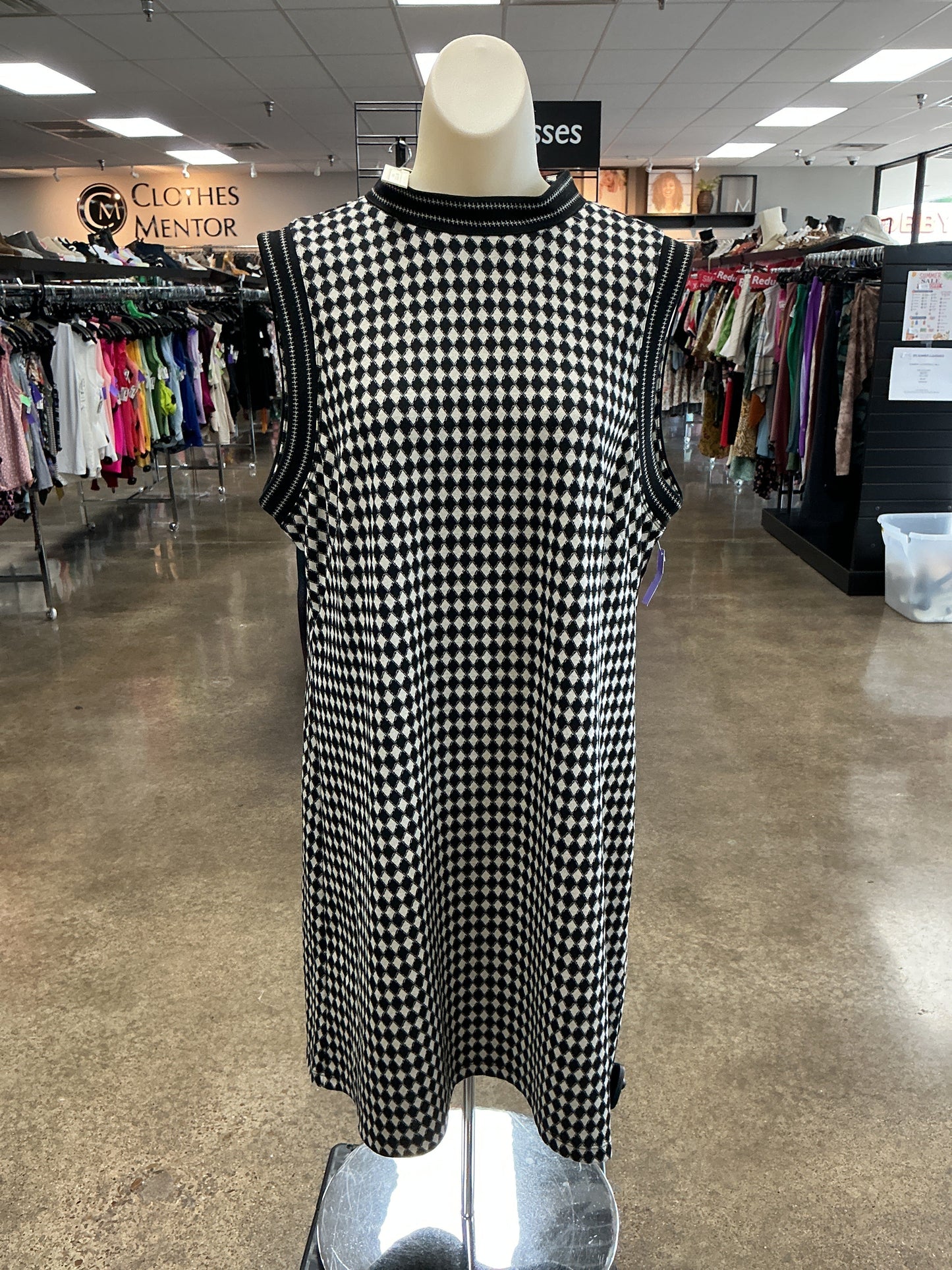Dress Casual Short By Max Studio In Black & Cream, Size:Xl