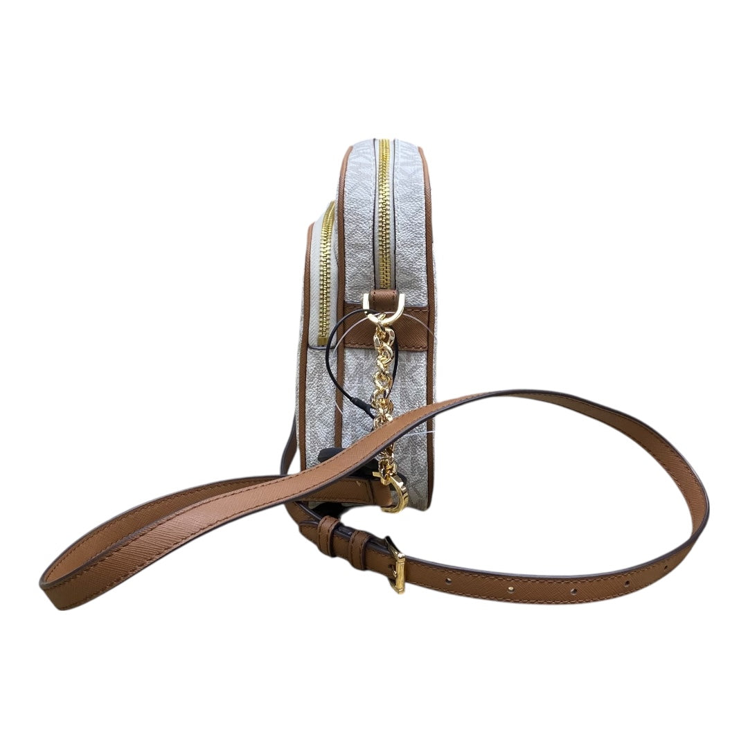 Handbag Designer By Michael Kors In Brown & Cream, Size:Small