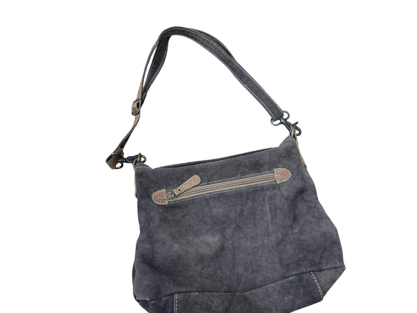 Crossbody By Myra In Cream & Grey, Size:Medium