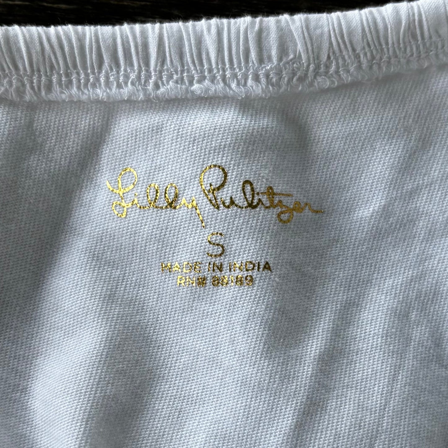 Top Short Sleeve Designer By Lilly Pulitzer In White, Size: S