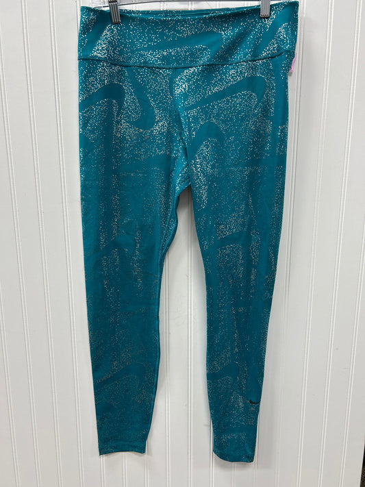 Athletic Leggings By Nike Apparel In Teal, Size:L