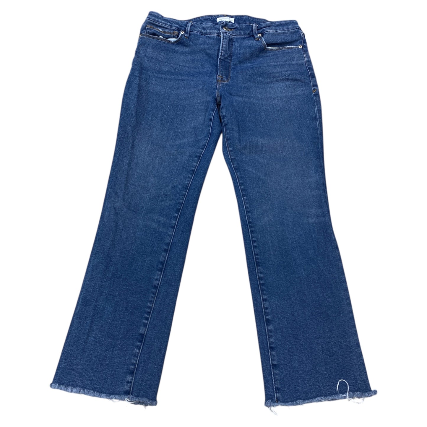 Jeans Straight By Good American In Blue Denim, Size:12