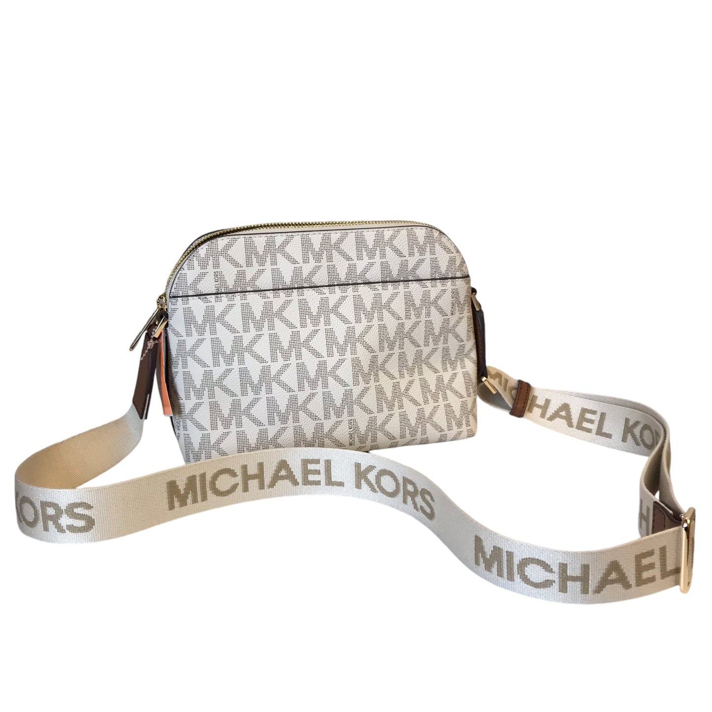 Crossbody Designer By Michael Kors In White, Size:Medium