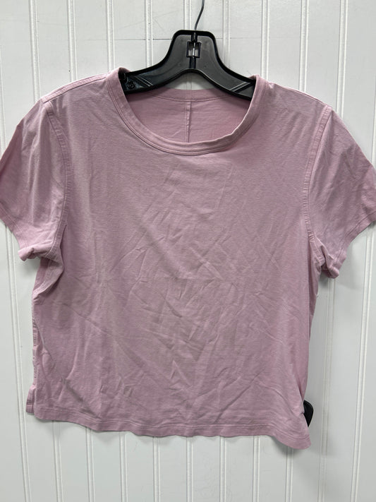 Athletic Top Ss By Lululemon In Pink, Size:S