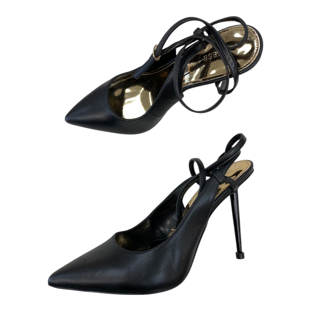 Sandals Heels Kitten By Guess In Black, Size:10
