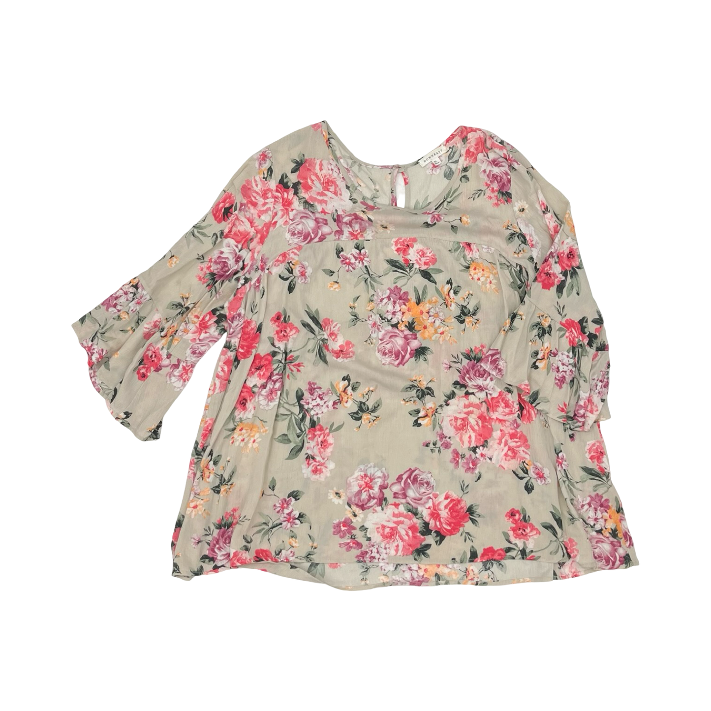 Blouse Ss By Downeast In Floral Print, Size:Xl