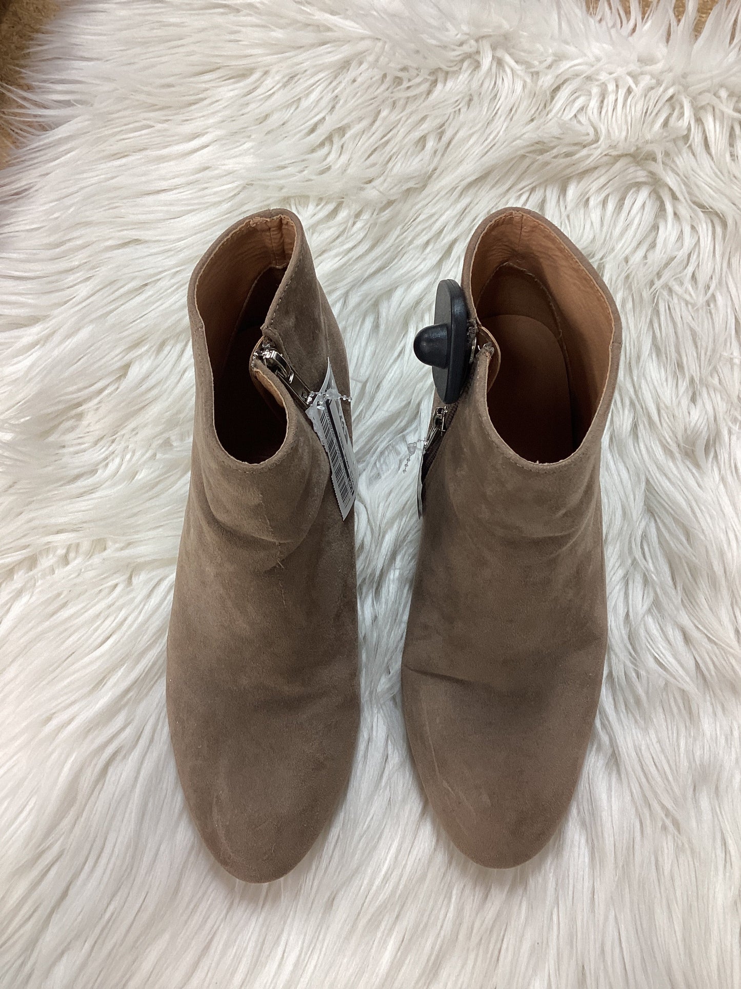 Boots Ankle Heels By Loft In Taupe, Size:8