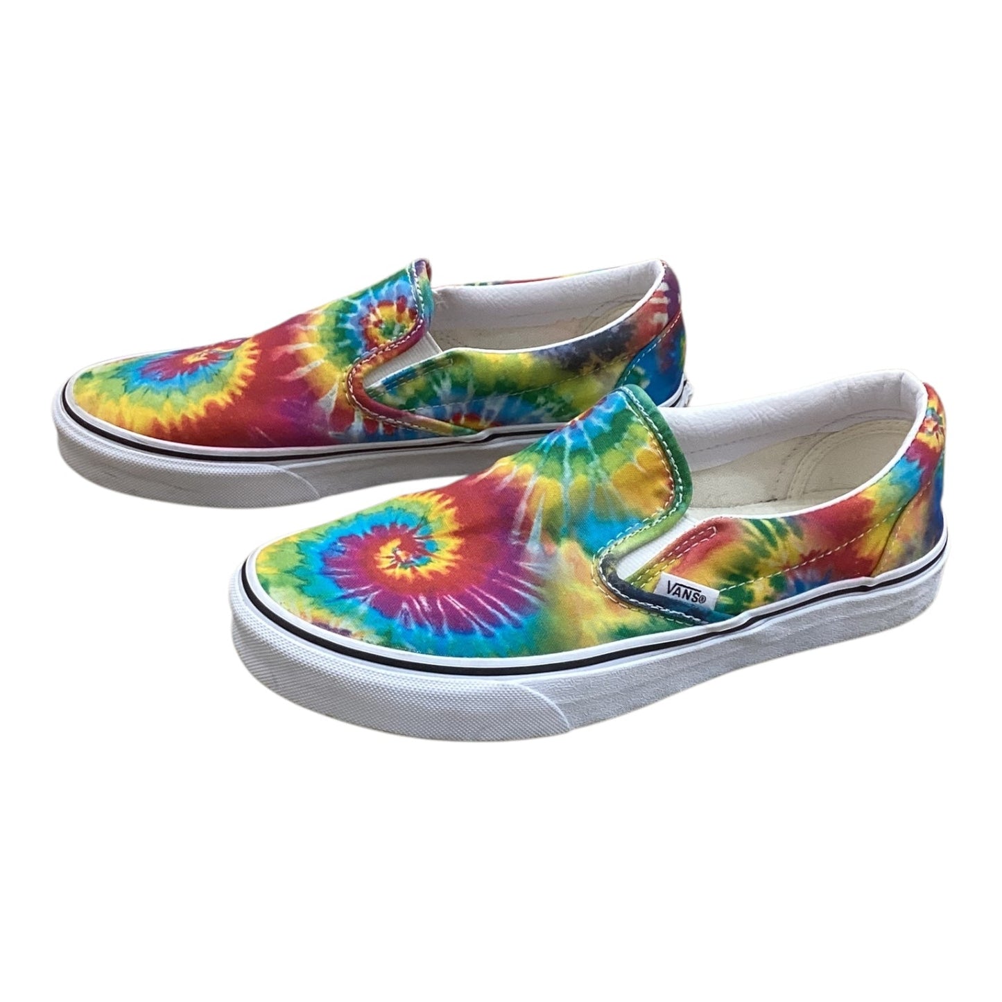 Shoes Flats By Vans In Rainbow Print, Size:8.5